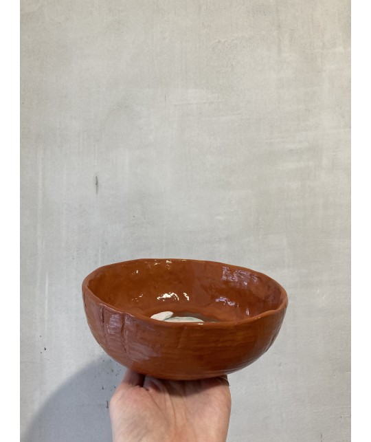 silence in bowl made by LT red clay