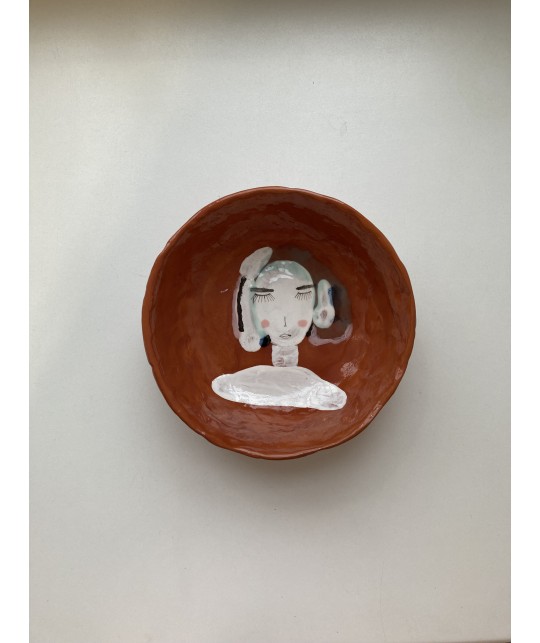 silence in bowl made by LT red clay